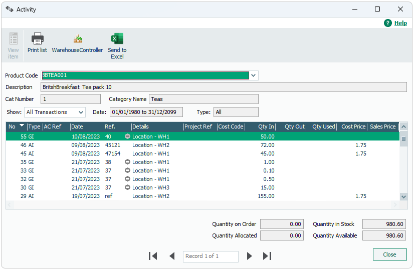 Good Received Note (GRN) Activity